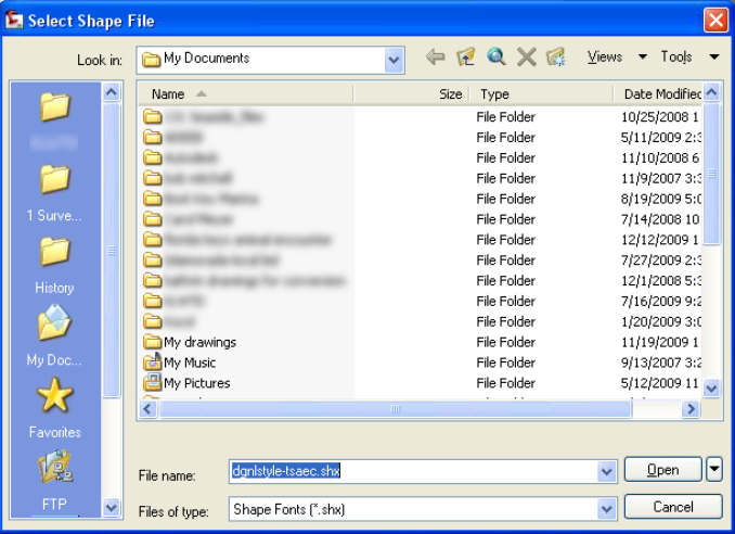 Select a Shape File dialog